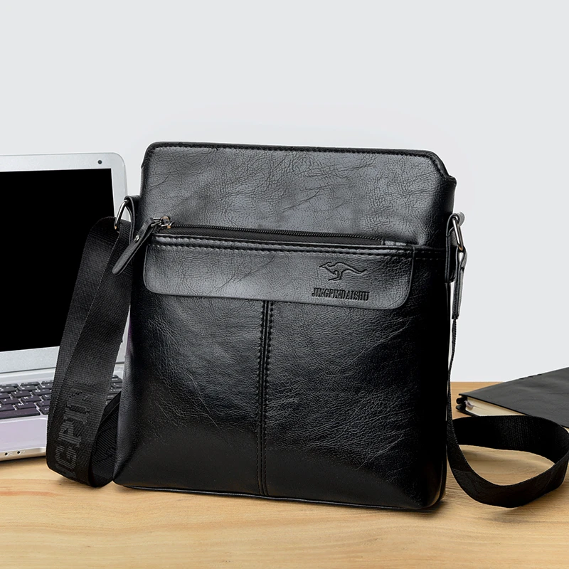 Business-Casual-Rucksack für Herren, Umhängetasche aus PU-Leder mit mehreren Fächern und großem Fassungsvermögen – Detail 24
