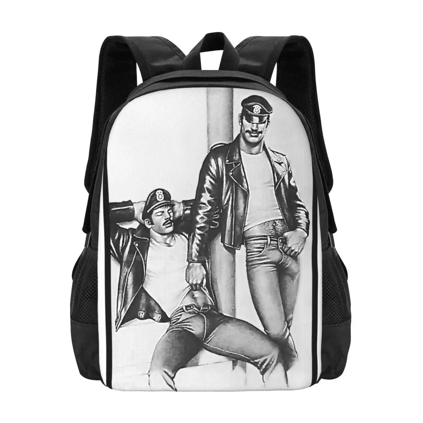 Vintage Tom Van Finland-Dartel Duo Modepatroon Ontwerp Reis Laptop School Rugzak Tas Bara Yaoi Anime Gay Gym Queer Art