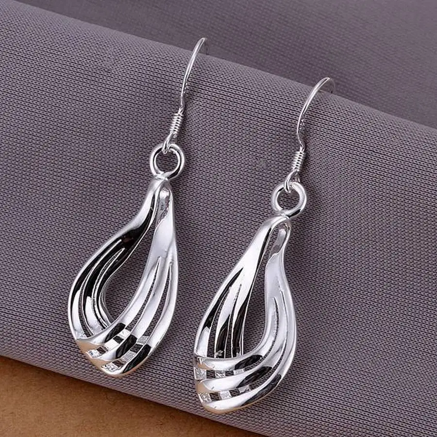 

New Arrive Elegant 925 Sterling Silver Noble Beautiful Fashion For Lady Earring Jewelry Free Shipping Lady Wedding Party Gift