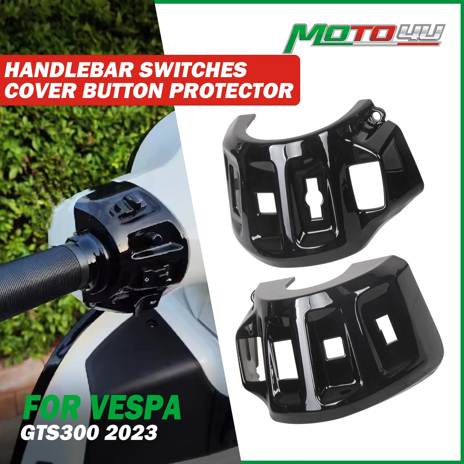 

MOTO4U Horn On-Off ABS Cover Motorcycle Headlight Turn Signal Switch Assembly Shell Modified Cover For Vespa GTS300 GTS 300 2023