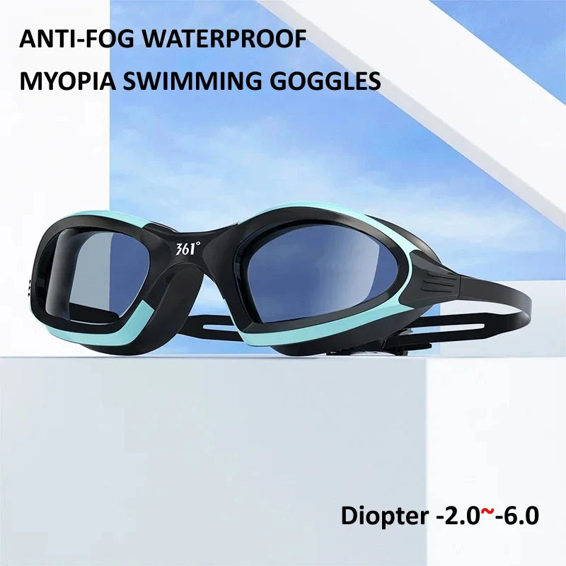 Brand Myopia Swimming Goggles for Men Women Waterproof Anti Fog Kids Swimming Goggles Optical Lenses Diopter -2.0~-6.0