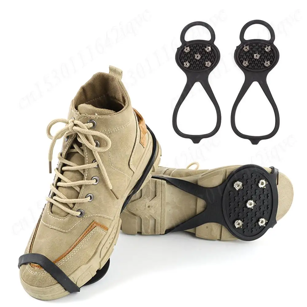 5/8 Teeth Walking Cleat Ice Grippers Non-Slip Winter Ice Cleats Ice Crampons Walking Shoe Ice Spikes for Walking On Snow