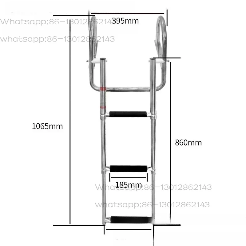 Stainless Steel Boarding Telescope Ladder, Sliding Folding Swimming   Ladder, with Step Handrails