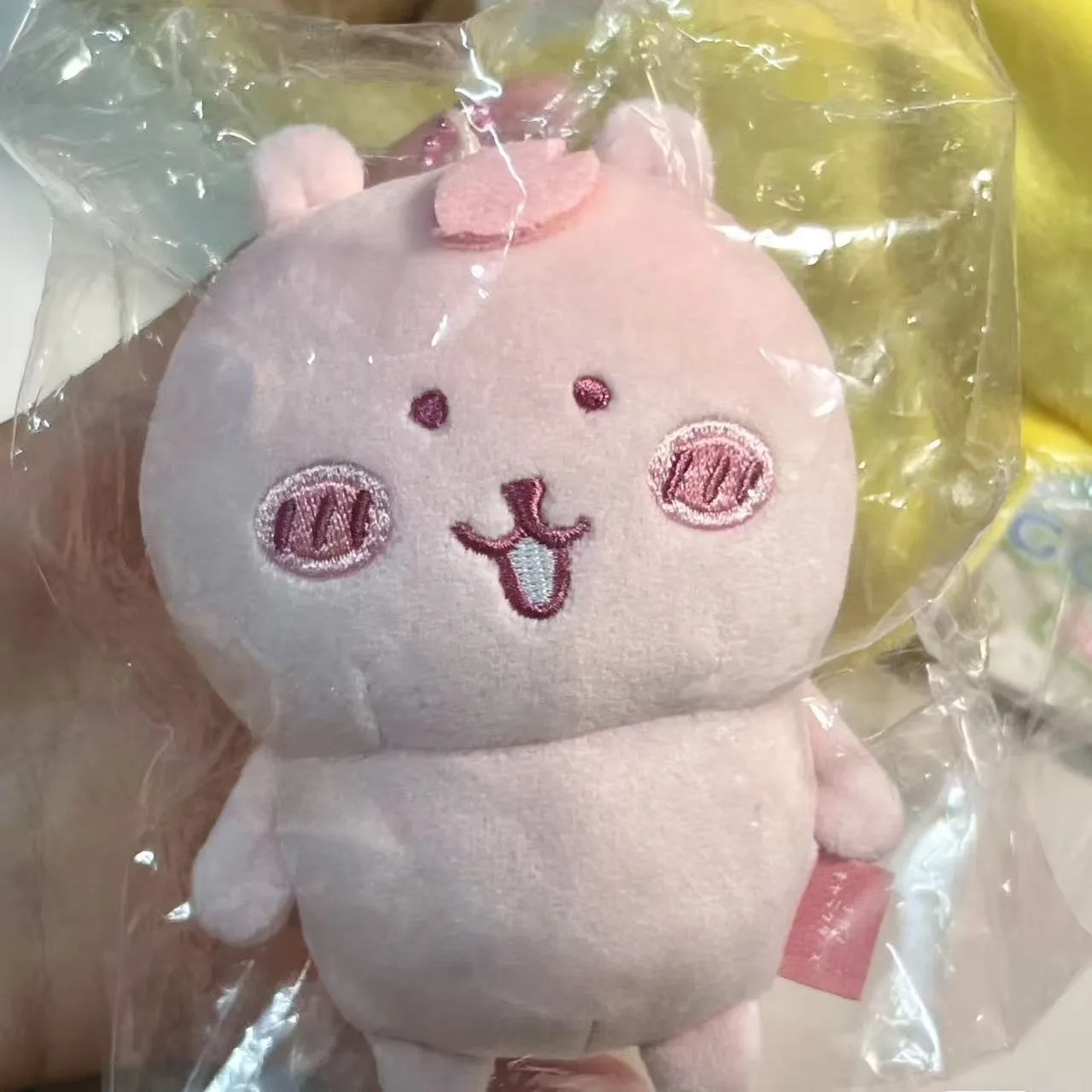Kawaii Nagano Joke Bear Cherry Blossom Plush Keychain Cute Pink Sakura Stuffed Toy Pendant Soft Fluffy Bag Charm Gift