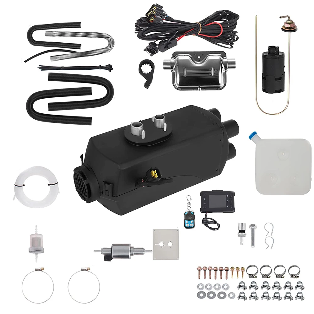 

8KW 12V 10L Tank LCD Remote Controlled Switch Remote Diesel Air Heater with Accessories for Car Bus RV Camper Van