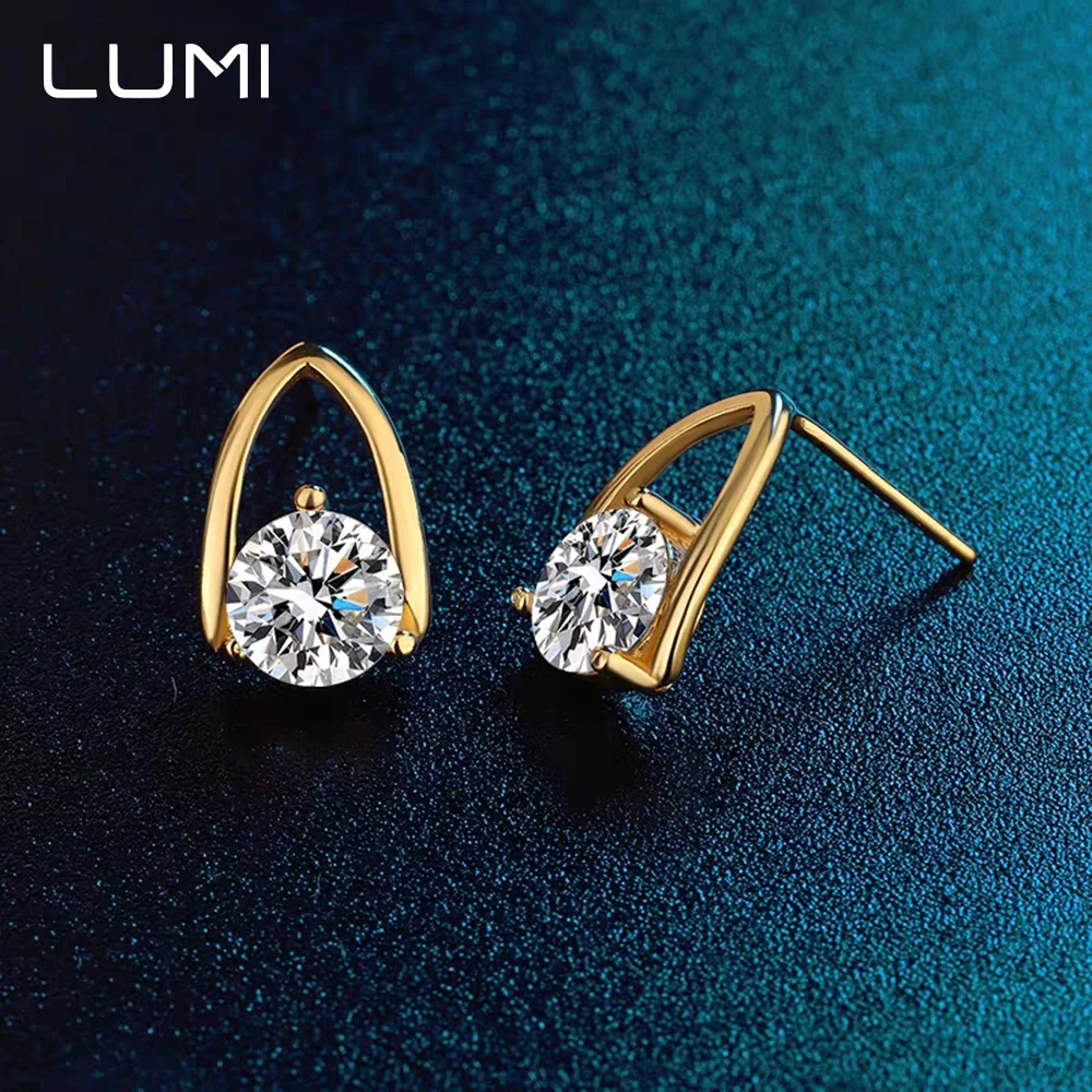 0.5-1 CT أناقة L شكل مويسانيتي وأقراط للنساء 100% 925 أقراط فضية مجوهرات فاخرة القرط GRA معتمد