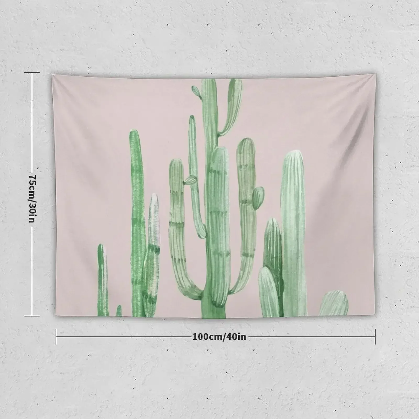 Pretty Cactus Pink and Green Desert Cacti Wall Art Tapestry Wall Decoration Wall Art Decor For Bedroom Tapestry