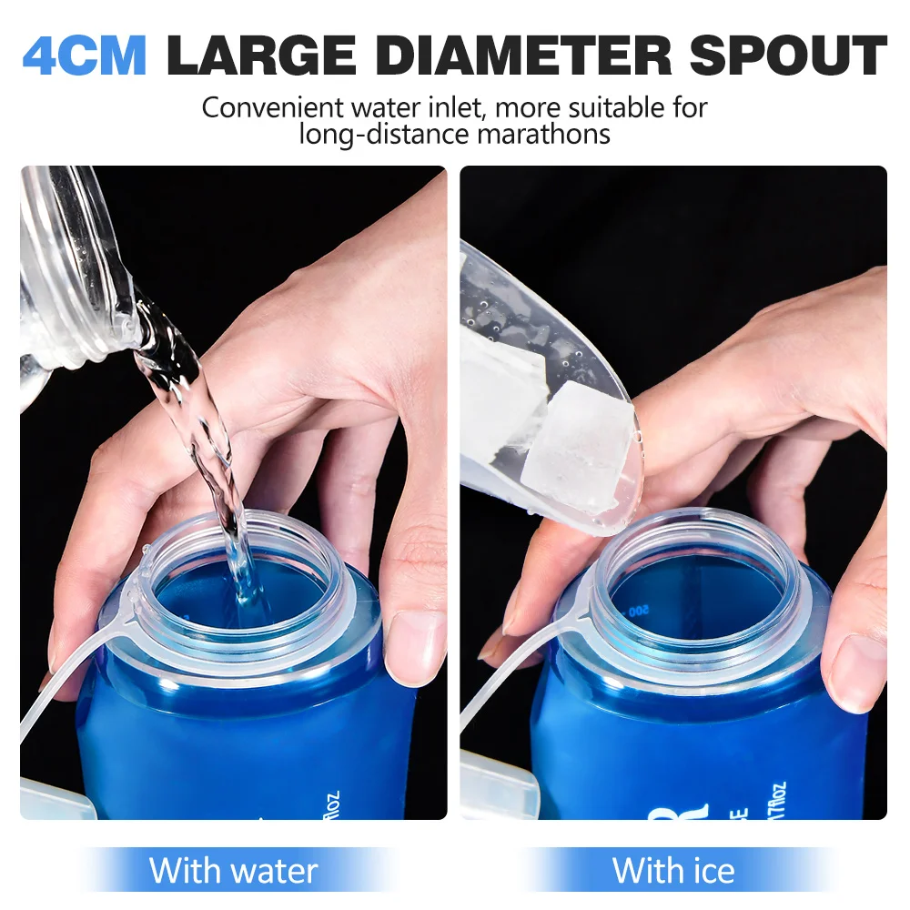 NEWBOLER Sports Water Bottles BPA-Free Collapsible Soft Flask Running Camping Hiking Hydro Flask Soft Water Bottle for Hydration
