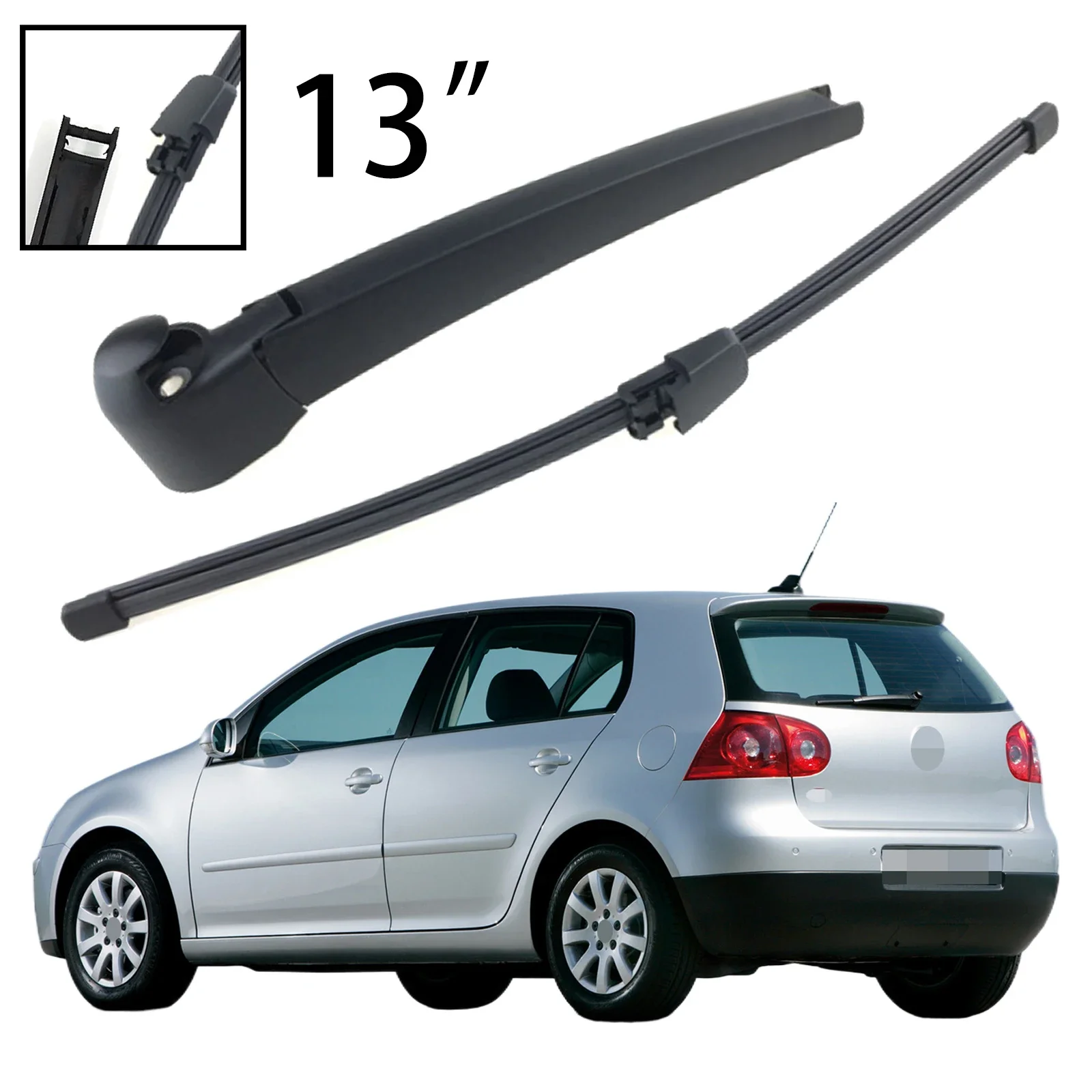 

For VW Golf V MK5 Variant 2003-2009 Car Accessories 13" Rear Windshield Windscreen Washer Wiper Arm Blade Set