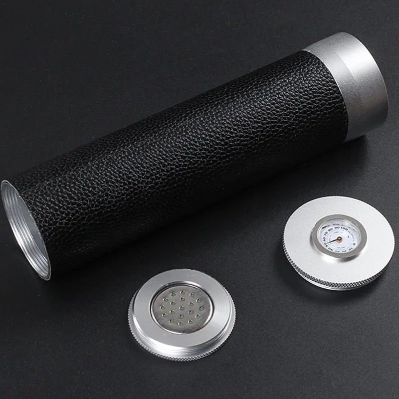 

Cigar Moisturizing Tube Cigar Humidor Box Tube Case Cigar Humidor Metal Cigar Tube Portable Jar Cigar Humidifier Hygrometer Tub