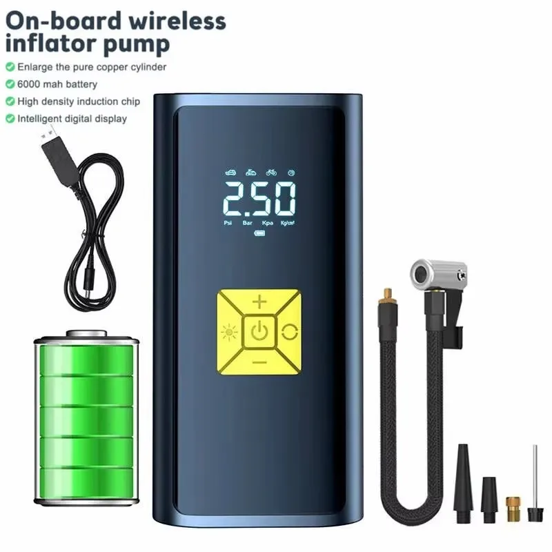 

SXLL 6000 mAh 150 psi Smart Air Pump Portable Automotive Automatic Compressor Tire Inflator