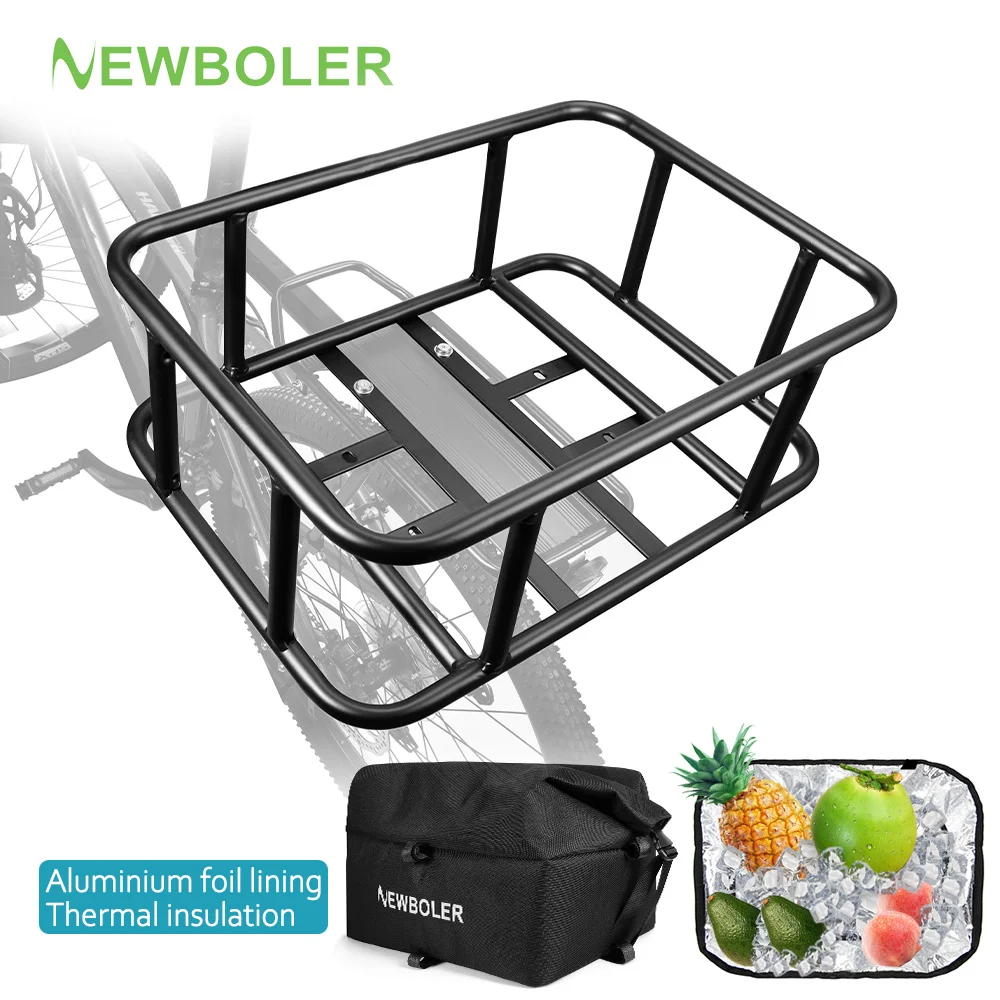 E-Bike Basket With Large Rear Bike Rack Basket For Bike Heav