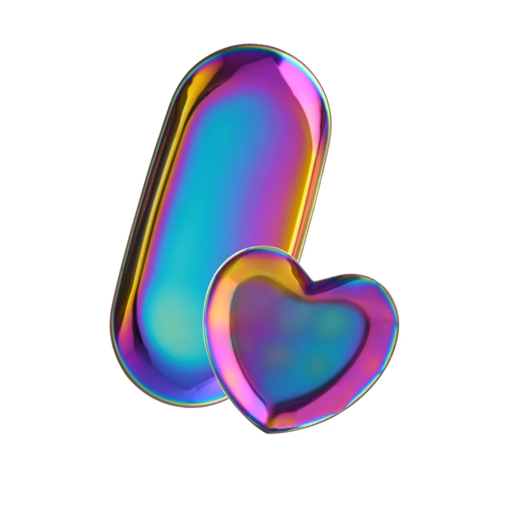 مجموعة واحدة من صينية أدوات تزيين الأظافر الصغيرة من الفولاذ المقاوم للصدأ لصالونات التجميل المنزلية ومستلزمات التخزين ومنظم العداد #1