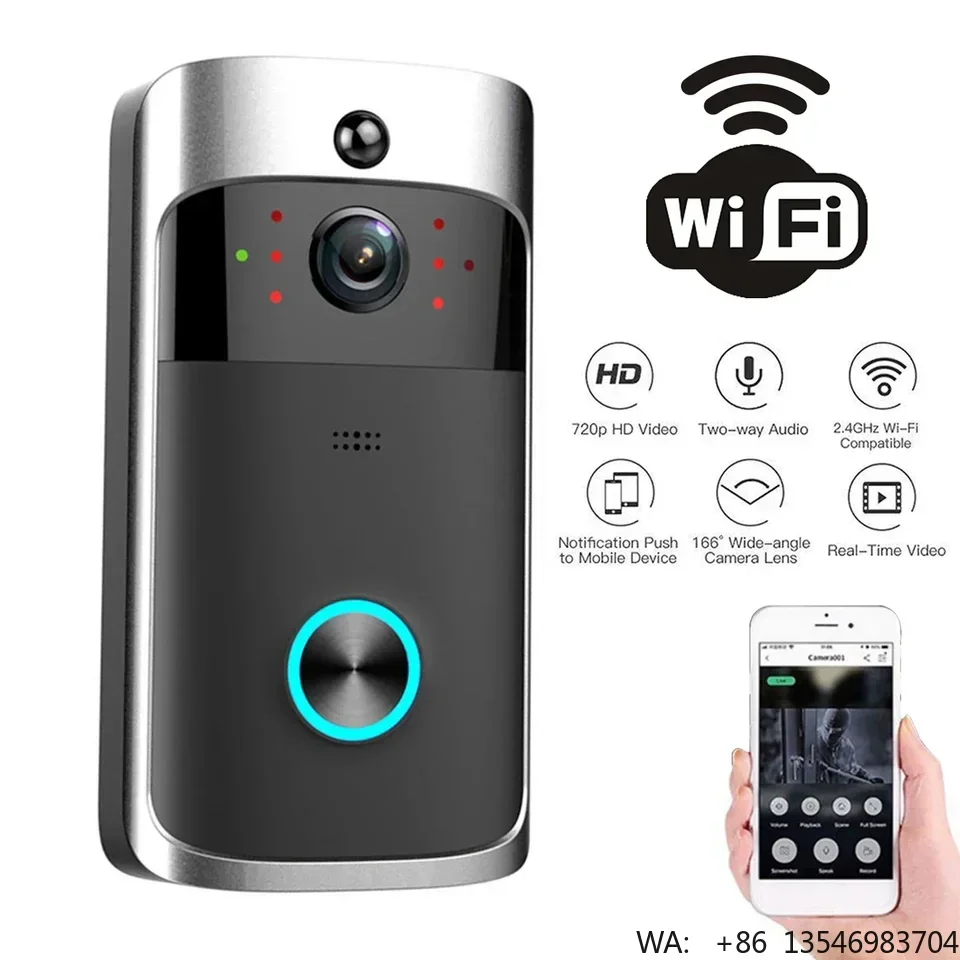 V5 Video Door Bell Wifi Wireless Doorbell 1080P Voice Intercom Smart Camera Motion Detection Waterproof Home Security Door Phone