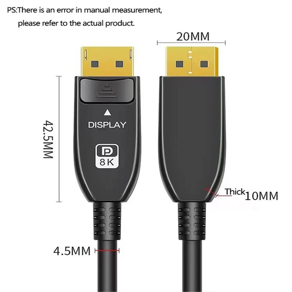 newa10r-16k-8k光ファイバーdpケーブル-21-ultra-hd-144hz-16k-8k-60hz-hbr3-324gbps-スリムで柔軟なdpディスプレイポート21コード-1m