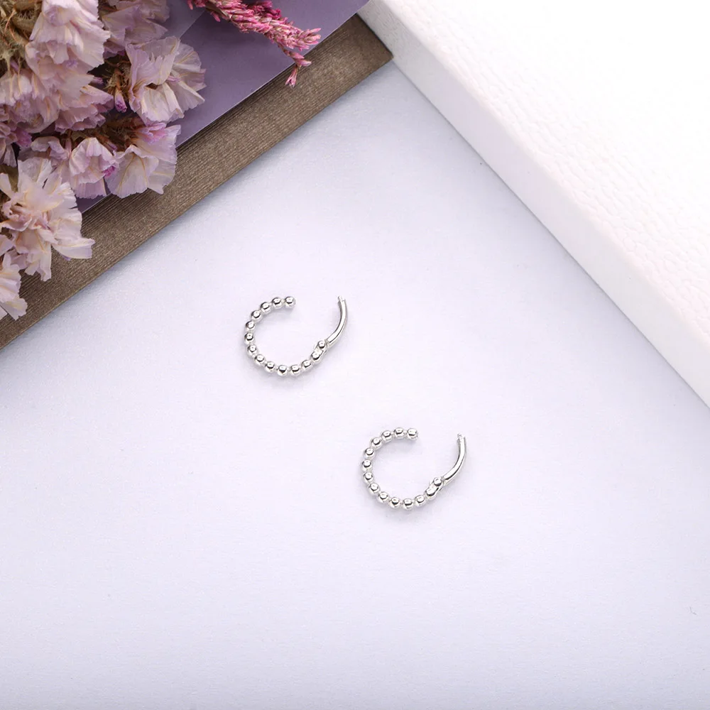 SHADOWHUNTERS ريال 925 فضة أقراط صغيرة هوجيز الغضروف مطرز الأطواق الصغيرة للنساء مجوهرات للجسم ثقب الأنف #6