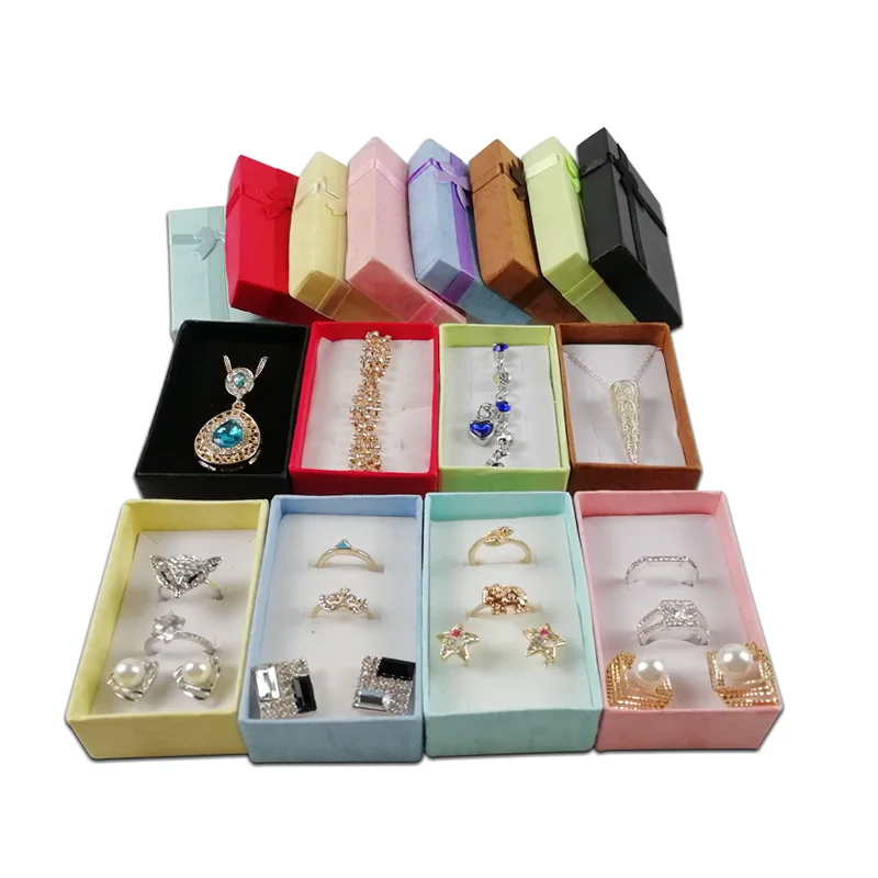 Großhandel 24 Stück verschiedene Farben Schmucksets Display Box Halskette Ohrringe Ring Box 5*8*2,5 cm Verpackung Geschenkbox gemischt – Detail 7