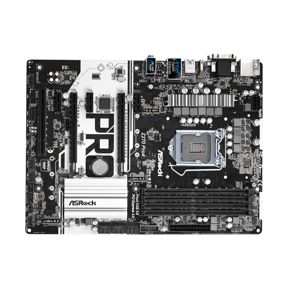 Imagem -05 - Placa-mãe Asrock-z270 Pro4 Suporte I77700k 6700 I5-7600 6500 I3-7300 Cpu Lga 1151 Ddr4 3733 Mais oc M.2 Pcie 3.0 Atx Mainboard