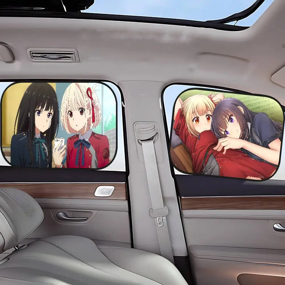

Anime L-Lycoris-S-RecoilS Universal 1Pcs Car Adsorption SunShade Side Window SunShade Cover Auto Sunvisor For Children Adult