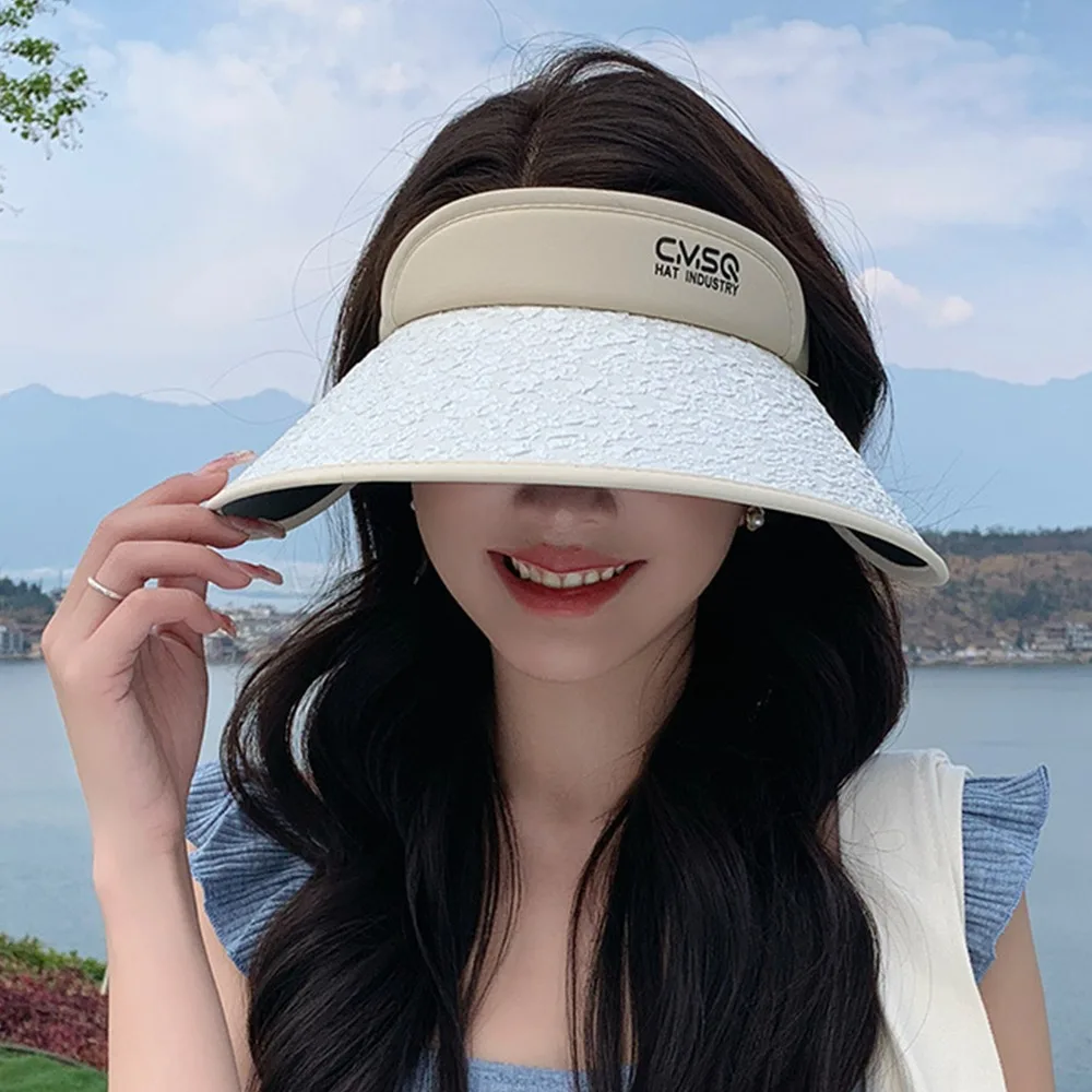 Empty Top Empty Top Hat New Wide Large Brim Sequin Sun Hat UV Protection Casualv Beach Hat Outdoor