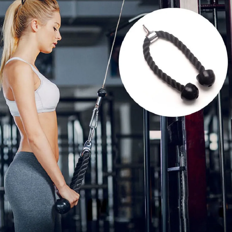 1 PC Biceps Training Double Head Pull Rope Gym Accessories Single Head Double Head Triceps Lower Press Rope Face Pull Handle