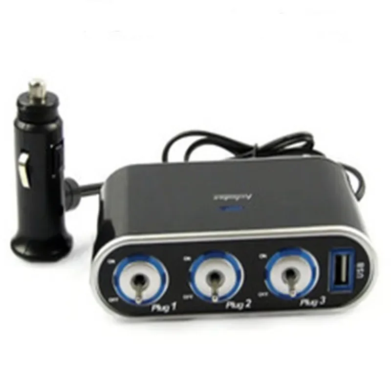 5V/12V Car Cigarette Lighter Car Charger USB 3.0Cigarette Lighter Adapter 120W 3 Socket Car Power DC Socket Distributor