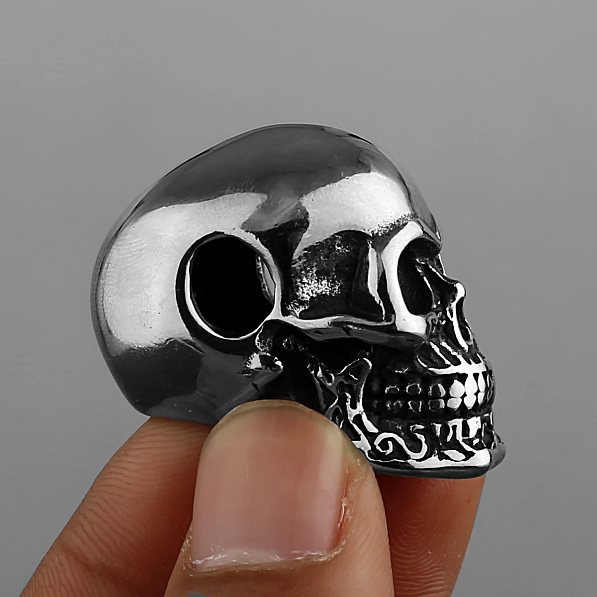 Gothic Skull Stainless Steel Pendant Necklace Men's Fashion Biker Black Gun Plated Necklace Party Club Jewelry Gift view 3