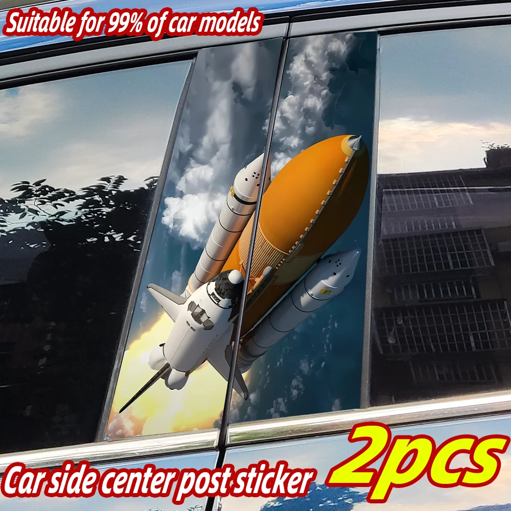 

Cool Rocket Car Stickers Waterproof Auto B Pillar Decor Cover Scratches Durable Car Door Pillar Sunscreen Vinyl Decal Accessorie