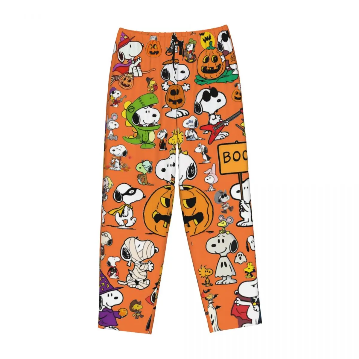 Pantalon de détente pour femme S-Snoopys Pumpkin Halloween, pantalon de pyjama extensible, vêtements de nuit pour la maison