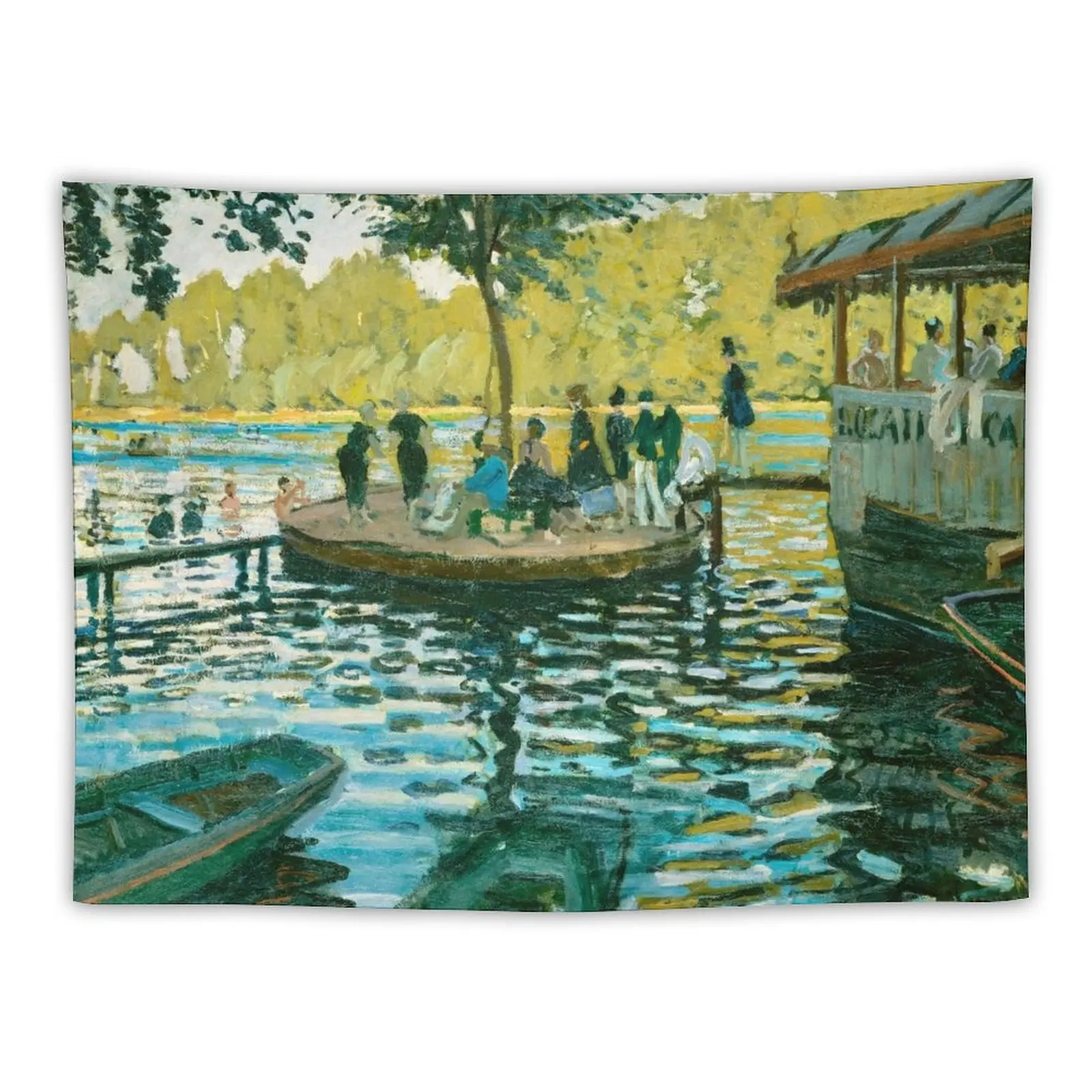 New HD. La Grenouillére (The Frog Pond) , by Claude Monet. HIGH DEFINITION Tapestry Outdoor Decor Aesthetic Tapestry