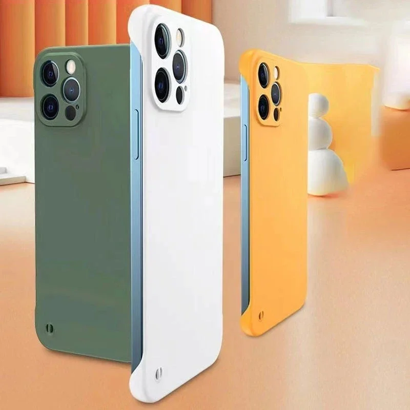 Luxury Borderless Candy Color Hard PC Case For iPhone 16 15 14 Plus 13 12 Mini 11 Pro Max XR 7 8 SE Ultra Thin Matte Back Cover