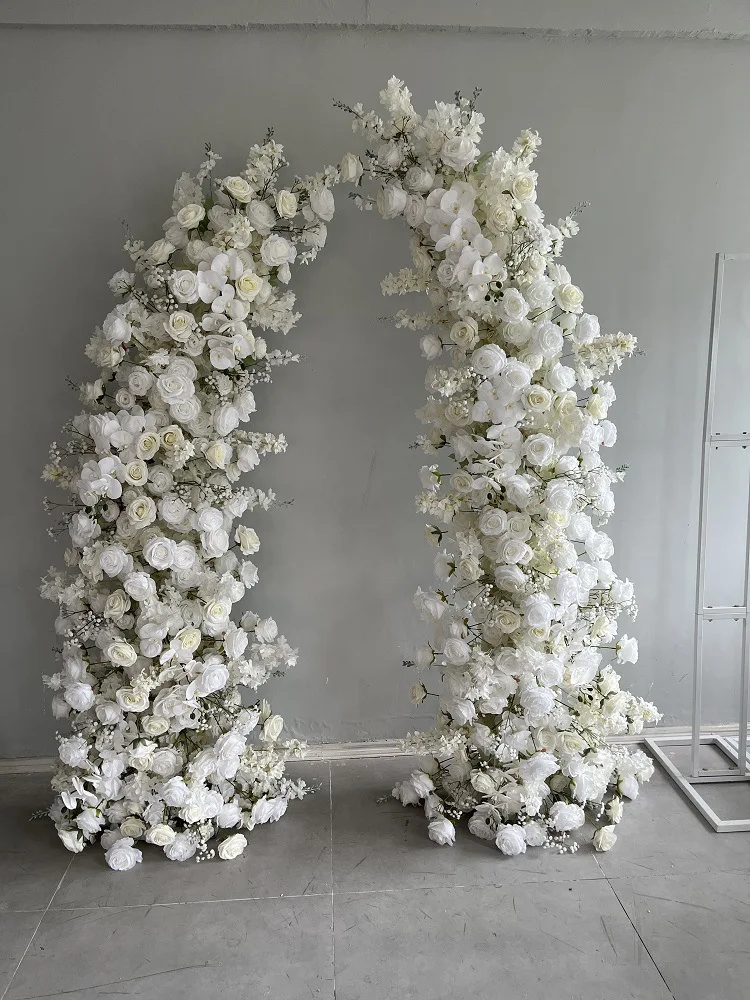 5D Neues Couture-Set 210/230CM Ochsenhorn Blumen-Hochzeitshintergrund-Dekoration Romantische Phalaenopsis Rose Baby Breathe Blumenarrangement – Detail 2