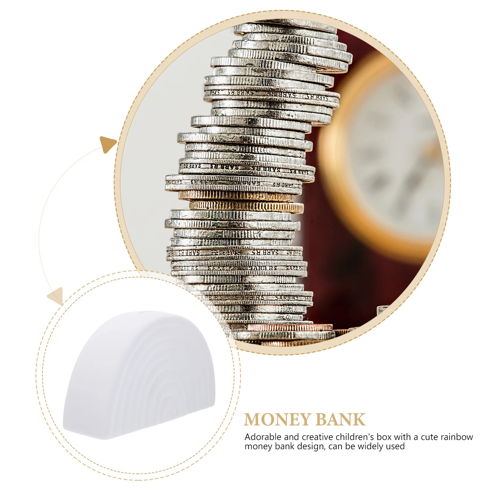 

Rainbow Piggy Bank For Kids Cute Cartoon Coin Storage Box Desktop Saving Pot Children'S Money Holder Novelty Savings Jar