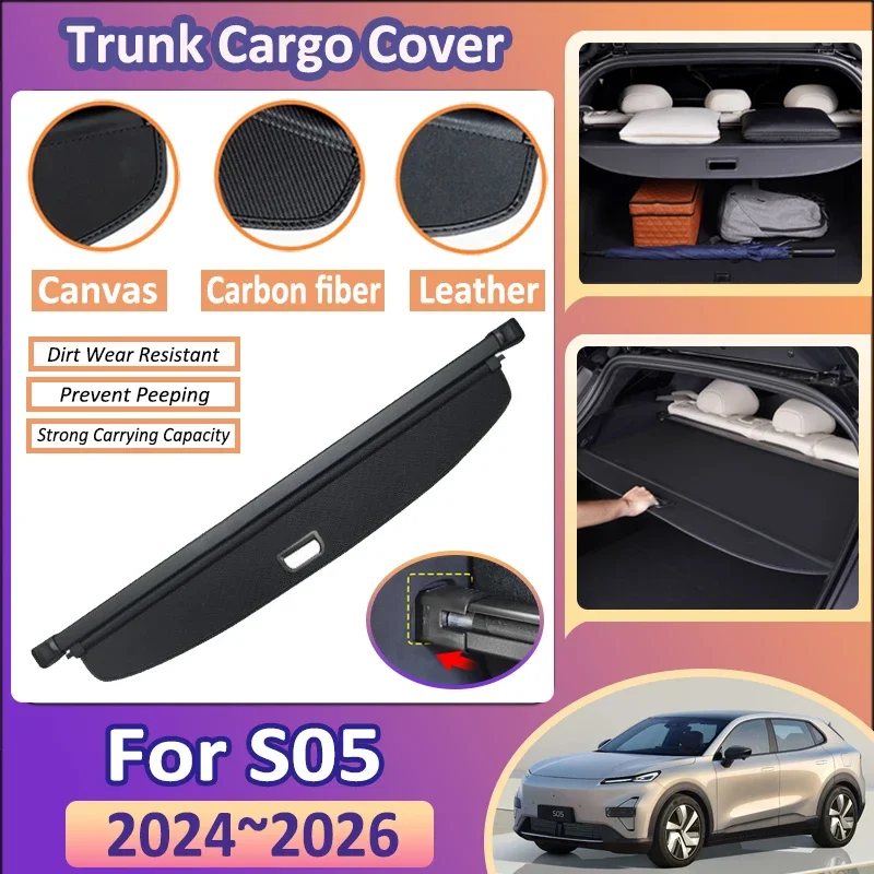 Retractable Car Trunk Cargo Cover For Deepal S05 2024 2025 2026 Storage Partition Board Privacy Curtain Interior Car Accessories