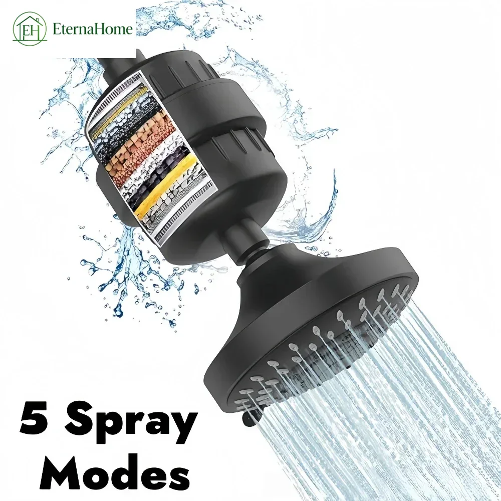15/20/25/30 Layer Filter Stages High Output Hard Water Filter Replacement Cartridge Remove Heavy Metals Filtered Shower Head Set