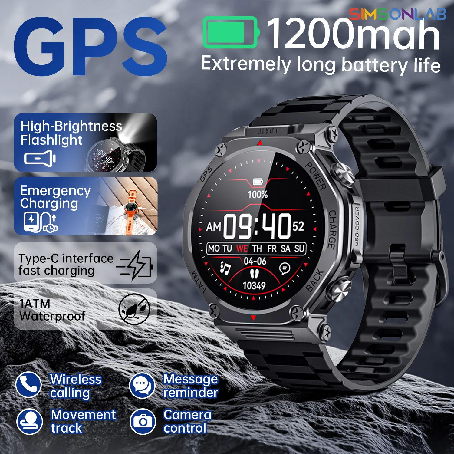 New Global Smart Watch T-Rex 3 Built-in GPS Positioning Outdoor Sports Fitness Tracker Sleep Monitor Standby 30 Days AI Voice