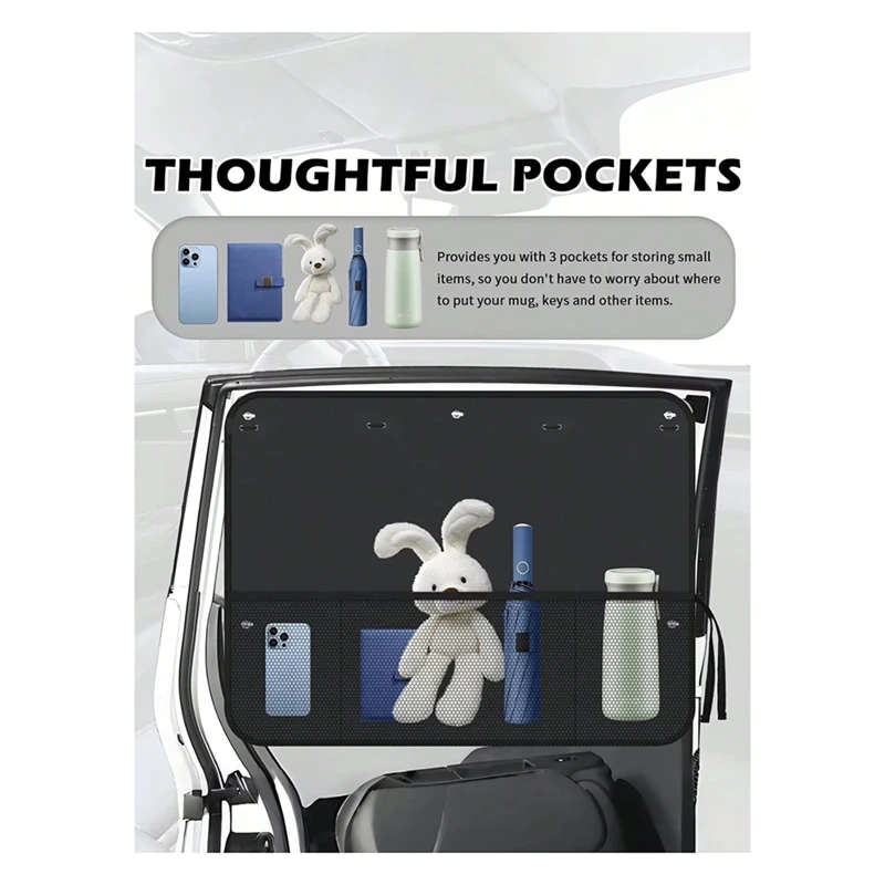 NCSMT 2 Pcs Car Side Window Sunshades with Storage Bag - Blocks Sunlight, Protects Privacy, Keeps Cool