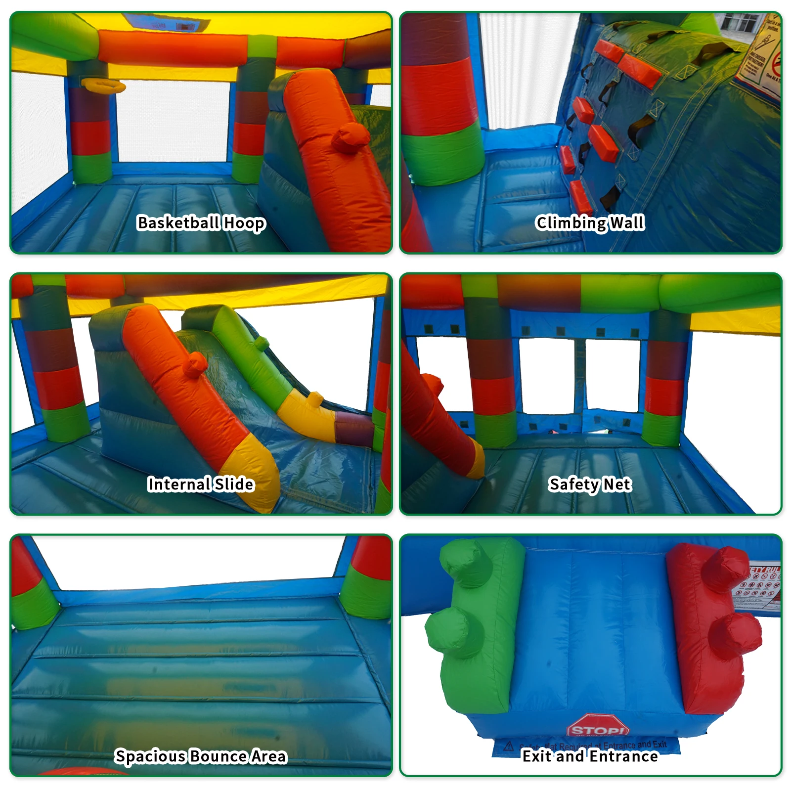 Casa gonfiabile commerciale di rimbalzo in PVC per bambini grandi, grande casa da salto con scivolo incorporato, festa di compleanno nel cortile all'aperto