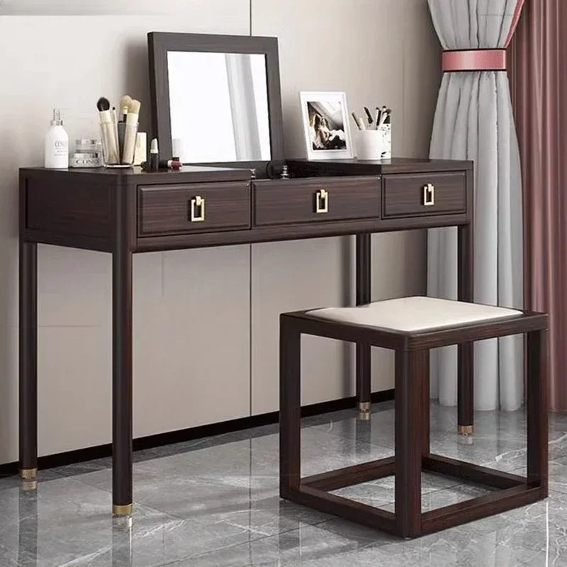 Minimal Aesthetic Vanity Table Storage Modern Bedroom Drawer Makeup Table Mirror Nordic Women Mesa De Maquillaje Furniture