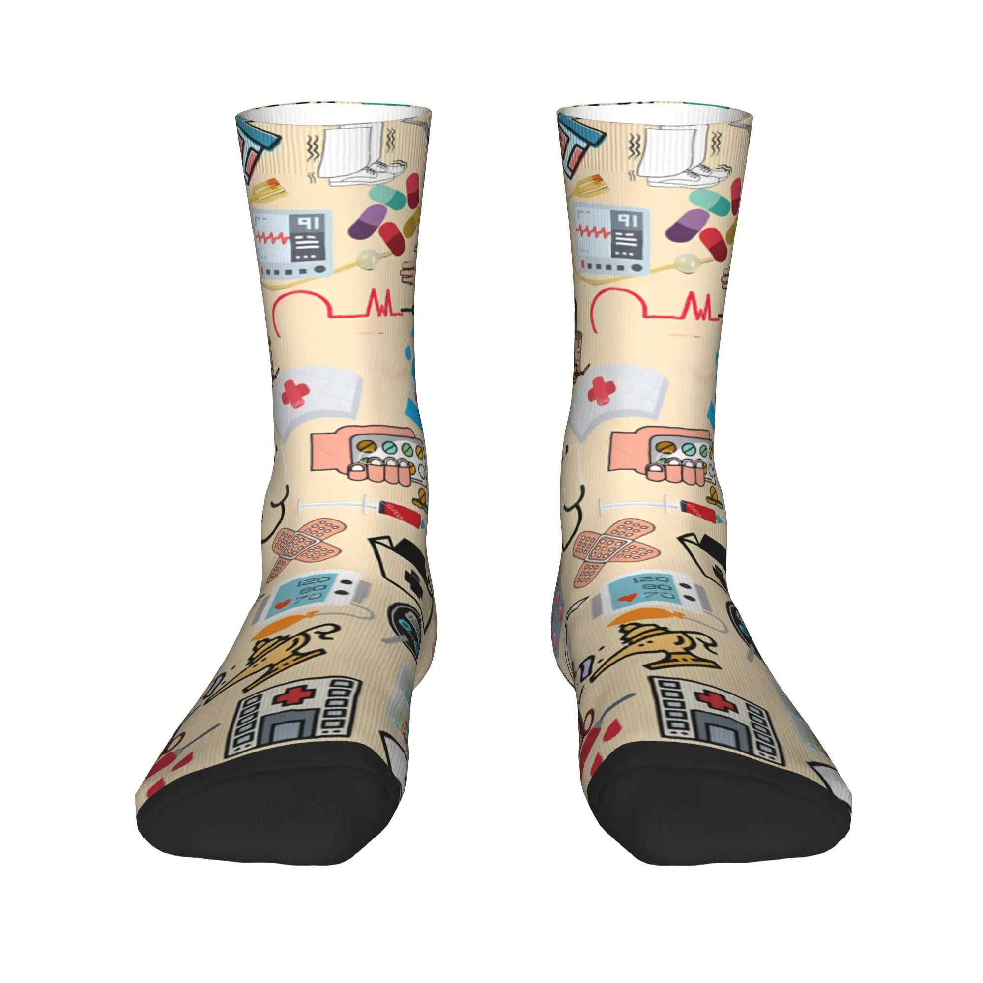 Enfermera En Apuros Doctor Nurse Stockings  Casual Socks Men Warm Soft Socks Winter Climbing Pattern Anti Skid Socks Gift Idea
