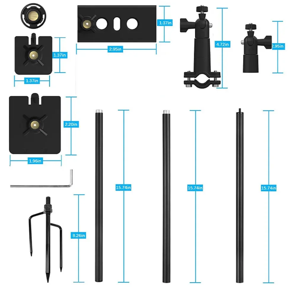 Adjustable Height And Angle Solar Panel Security Camera Stand For Blink For Ring For Arlo Outdoor Security Camera Column Tools