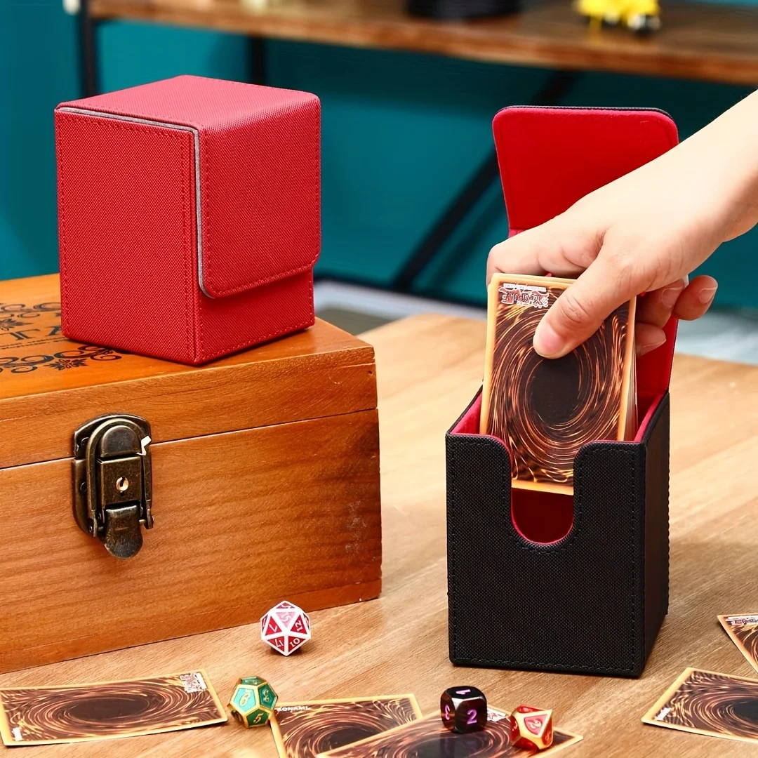 

НОВАЯ 100+ вертикальная игровая коробка для карт из искусственной кожи Magic the Gathering Game King, карточная коробка, настольная игровая коробка для карт