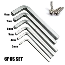 6Pcs L Shape Square Head Wrench Square Key Inner 4 Point Wrench Screwdriver Set 3-8mm Hand Tools Tool Screws