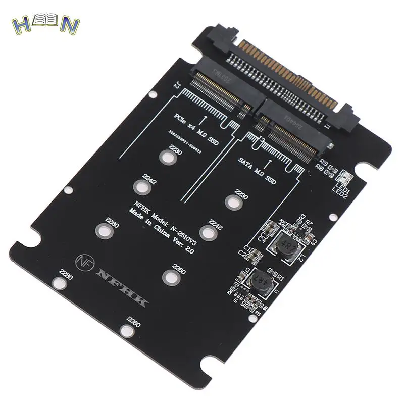 SATA M.2 SSD to 2.5“ SATA NVMe M.2 NGFF SSD to SFF-8639 Adapter Converter 1PC Adapter Card for Desktop Computers