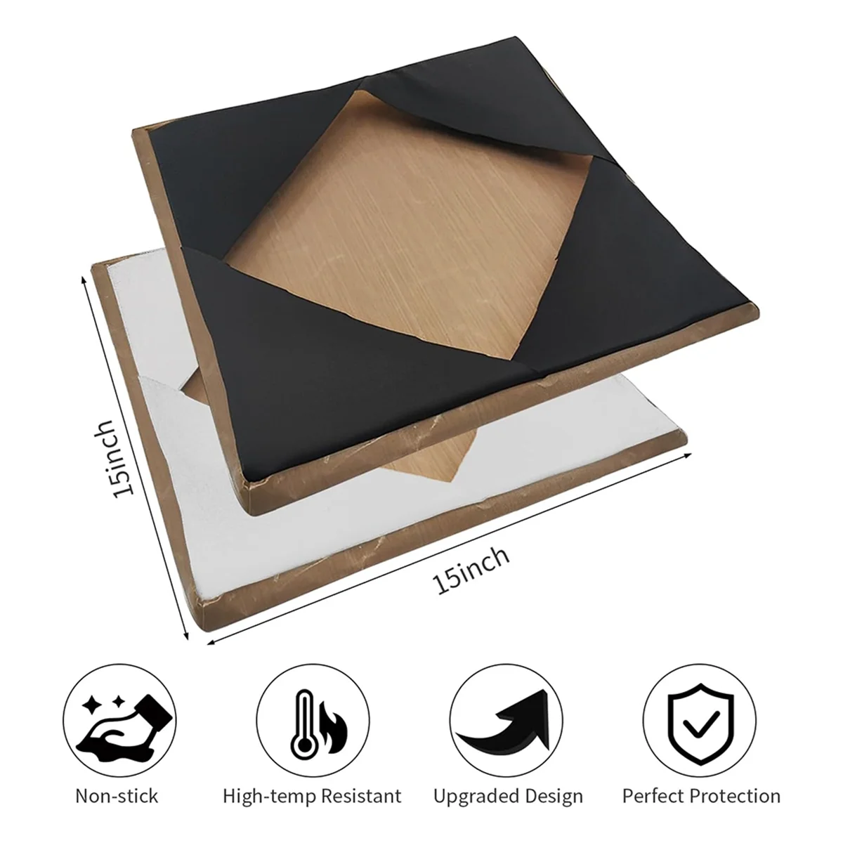 

ABNJ 2pcs Heat Pressing Platen Wrap Cove for Protecting Sublimation Heat Pressing Machine Plate 15x15 Inch