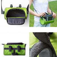 2 Pcs Outdoor Bicycle Handlebar Bag 5L Waterproof Bag Road Bike Front Tube Handlebar Bag, Black & Pink-AT20