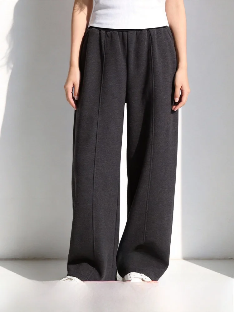 

Модные женские брюки больших размеров с высокой талией и широкими штанинами, весна 2026, удобные повседневные брюки в корейском стиле для офиса