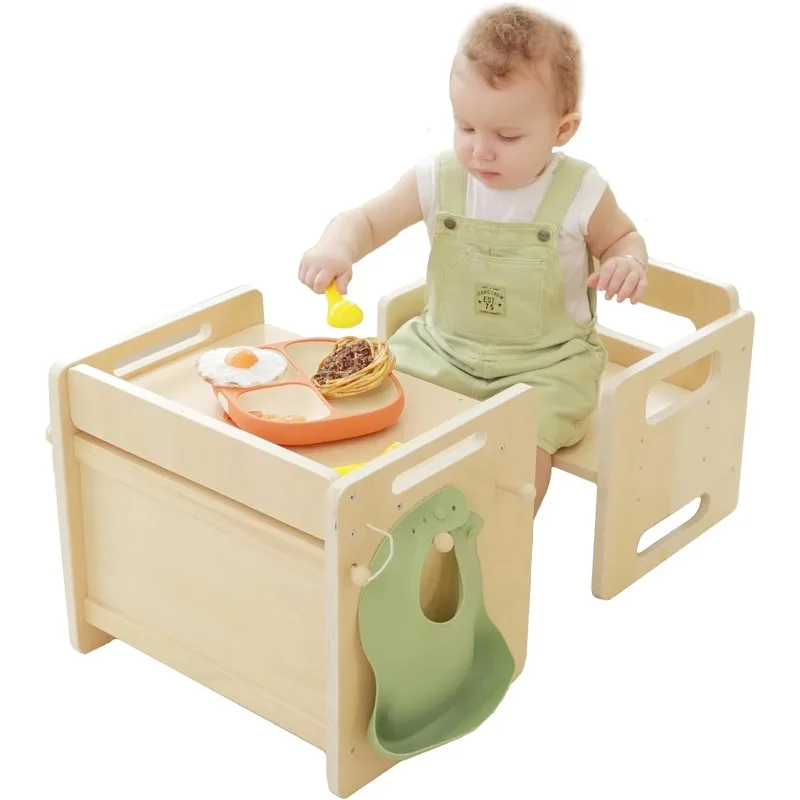 

Handmade creative adjustable table and chair set, suitable for mealtime learning and play