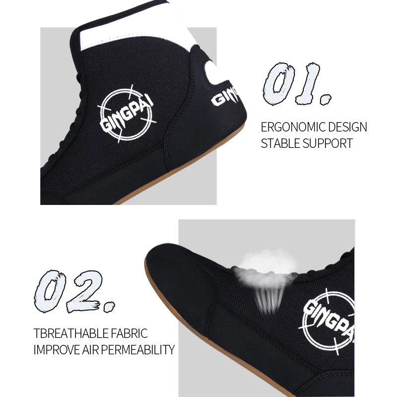 Box- und Ringerschuhe für Kinder und Erwachsene, Trainings- und Kampfschuhe für Männer und Frauen, Sanda High-Top-Schuhe, Stiefel für Krafttraining und Gewichtheben im Fitnessstudio – Detail 5