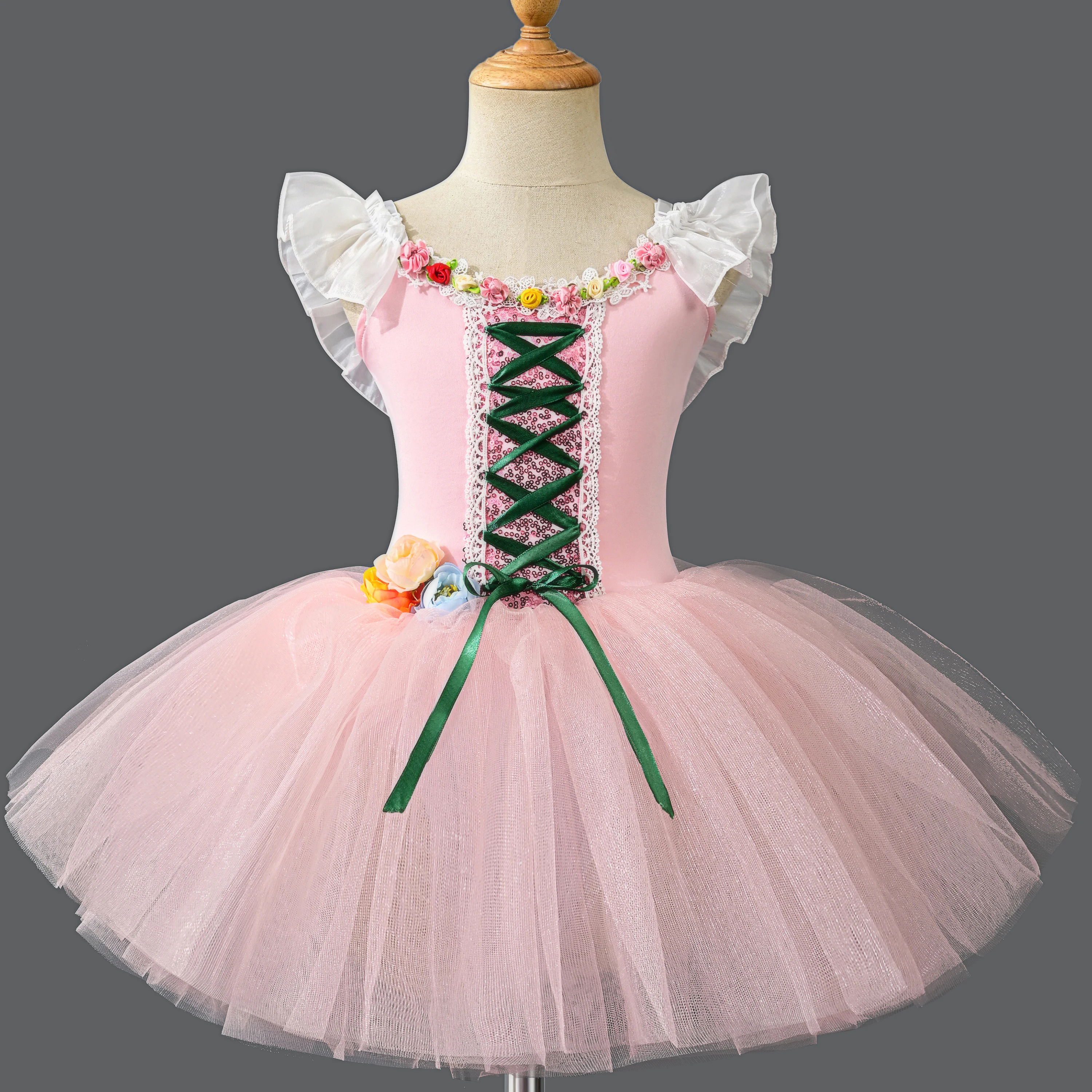 Children's Ballet Skirt Short Performance Dress Swan Lake Professional Strap Ballet Yarn Skirt Girls' Little Swan Dance Skirt Pu